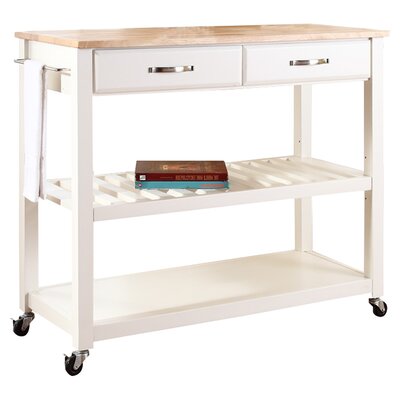 Wildon Home Sydney Kitchen Cart with Wooden Top